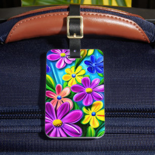 Bright Colourful Daisy Flowers Luggage Tag