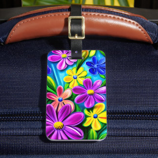 Bright Colourful Daisy Flowers Luggage Tag