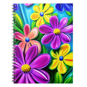 Bright Colourful Daisy Flowers Notebook
