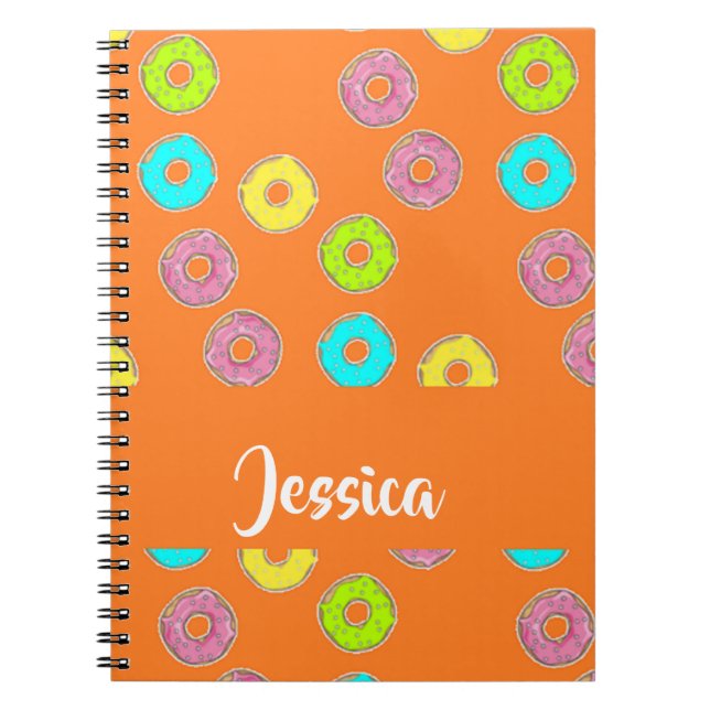 Bright colourful doughnuts notebook (Front)