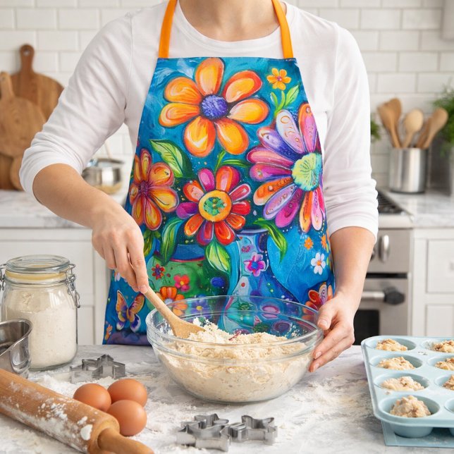Bright Colourful Floral Apron (Creator Uploaded)