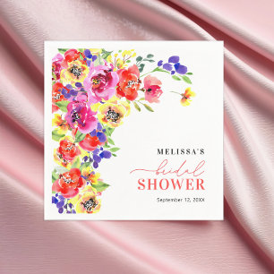 Bright Colourful Floral Bridal Shower Napkin
