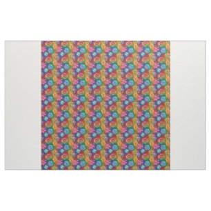 Bright Colourful Floral Pattern abstract  Fabric