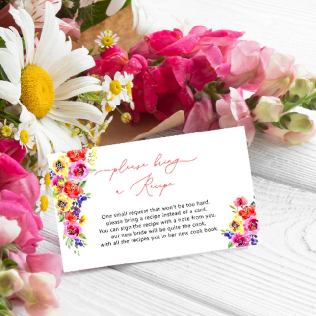 Bright Colourful Floral Recipe Request Card (Creator Uploaded)