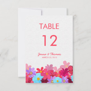 Bright & Colourful Floral Wedding Table Cards