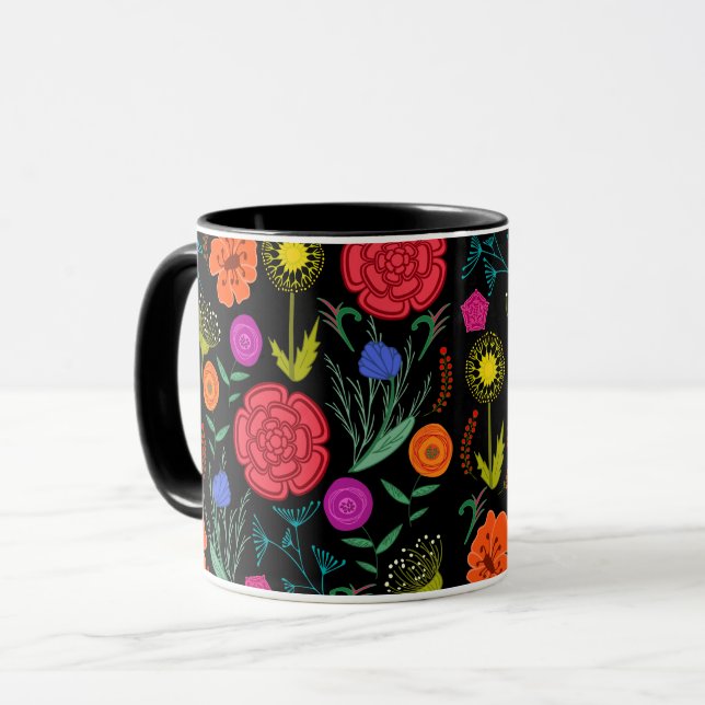 Bright Colourful Flowers 6 Piece  Mug (Front Left)