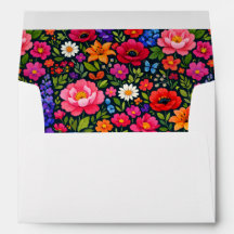 Bright Colourful Flowers on Black Background