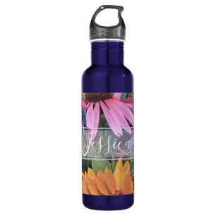 Bright Colourful Flowers Personalised 710 Ml Water Bottle