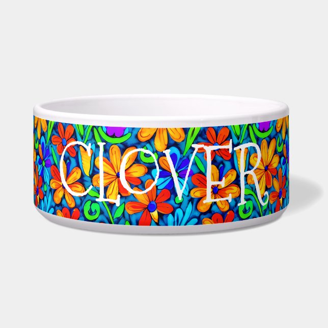 Bright Colourful Folk Art Flowers  (Front)