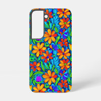 Bright Colourful Folk Art Flowers 