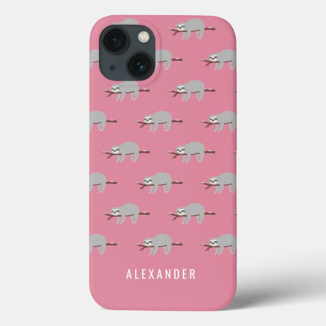 Bright colourful fun cartoon sloth Case-Mate iPhone case (Back)