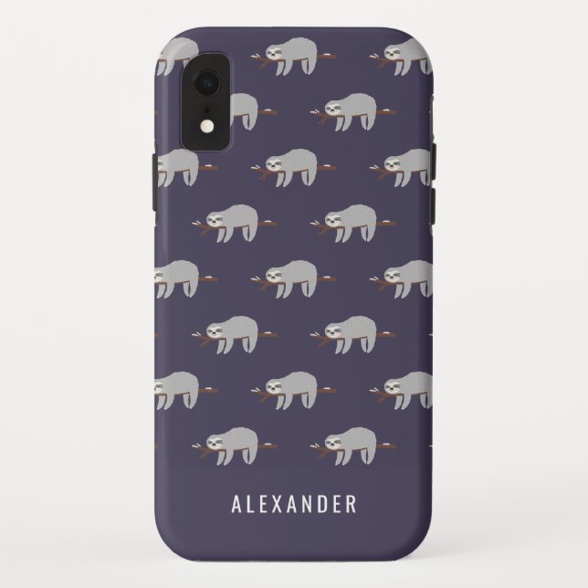 Bright colourful fun cartoon sloth Case-Mate iPhone case (Back)