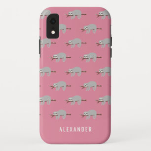 Bright colourful fun cartoon sloth Case-Mate iPhone case