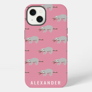 Bright colourful fun cartoon sloth iPhone 13 case