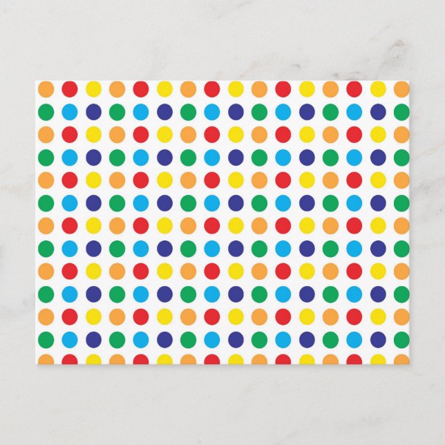 Bright Colourful Fun Polka Dots Girly Pattern Postcard (Front)