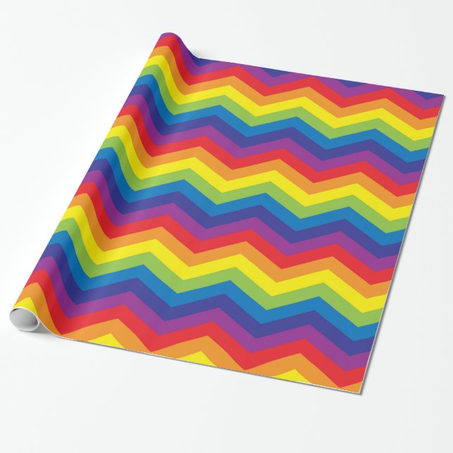 Bright Colourful Fun Rainbow Coloured Wrapping Pap Paper (Unrolled)