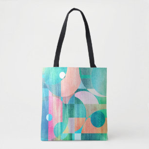 Bright, Colourful Geometric Abstract Tote Bag
