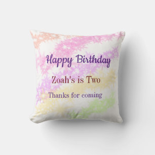 Bright colourful glitter background happy birthday cushion