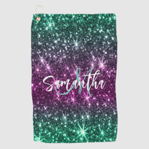 Bright Colourful Glitter Golf Towel