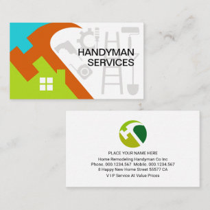 Bright Colourful Hammer Rooftop Business Card