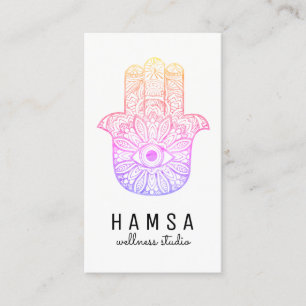 Bright Colourful Hamsa Reiki Business Cards