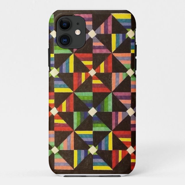 Bright, Colourful, Handmade Quilt Iphone Case (Back)