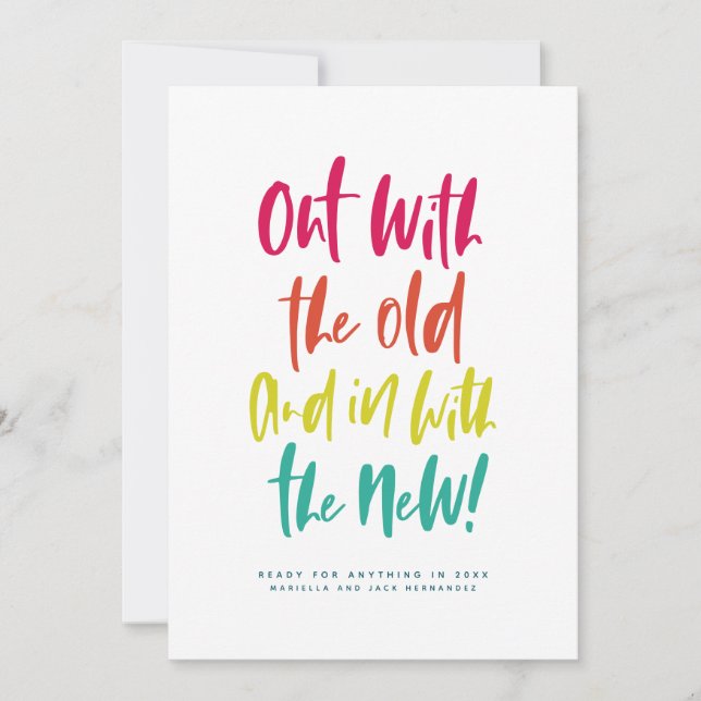 Bright colourful happy new year card (Front)