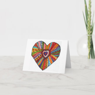 bright colourful heart #3 painting thank you card