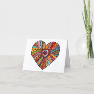 bright colourful heart #3 painting thank you card