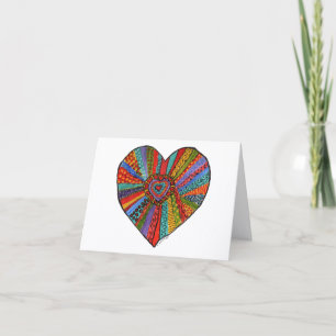 bright colourful heart painting #4 thank you card