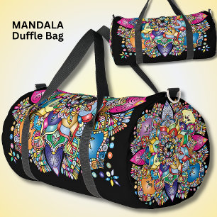 Bright Colourful Mandala Pink Purple Orange Duffle Bag