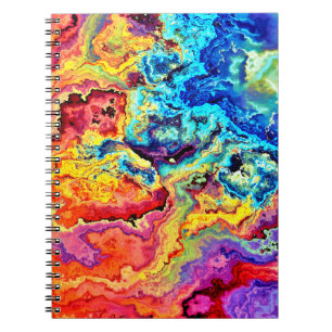 Bright colourful marble  notebook