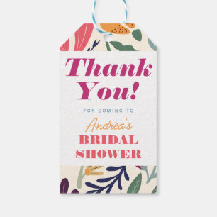 Bright Colourful Mismatch Floral Bridal Shower Gift Tags