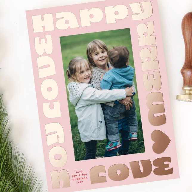 bright colourful modern | christmas one photo pink (Creator Uploaded)