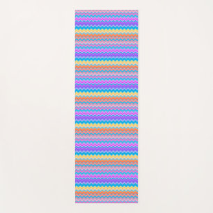 Bright Colourful Multicolored Wavy Zigzag Pattern Yoga Mat