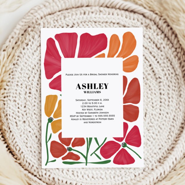 Bright & Colourful Nouveau Floral Bridal Shower Invitation (Creator Uploaded)