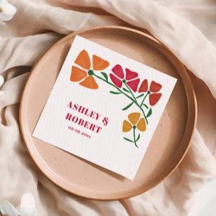 Bright & Colourful Nouveau Floral Wedding Receptio Napkin