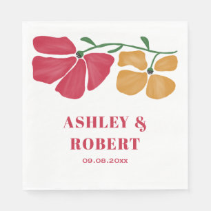 Bright & Colourful Nouveau Floral Wedding Receptio Napkin