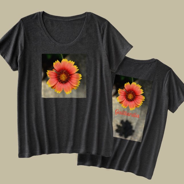 Bright Colourful Orange Gaillardia Sunflower Plus Size T-Shirt (Creator Uploaded)