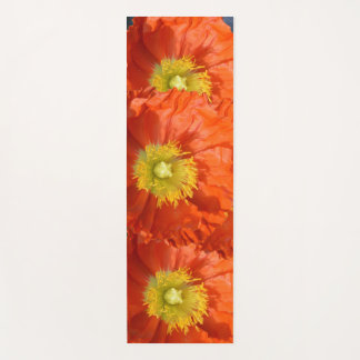 Bright Colourful Orange Tangerine Poppy Flower Yoga Mat