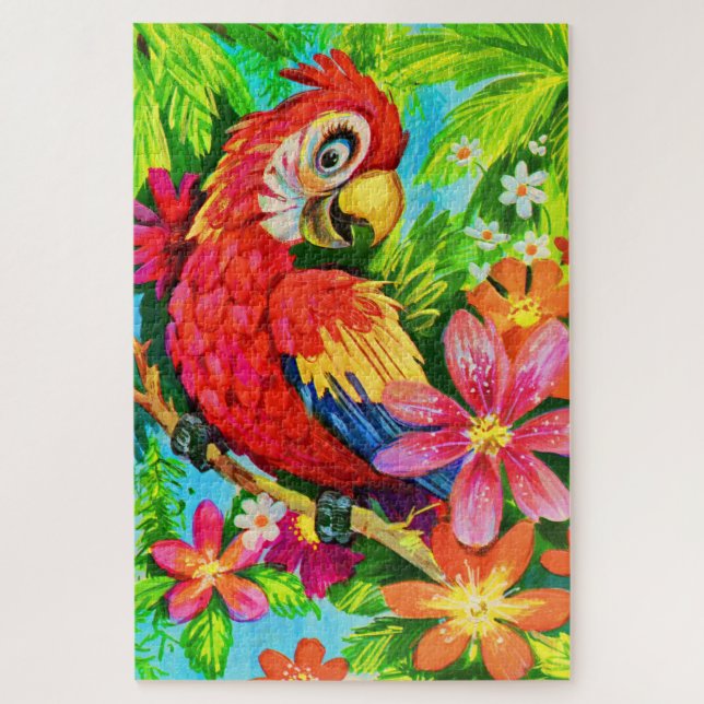 bright colourful parrot jigsaw puzzle (Vertical)