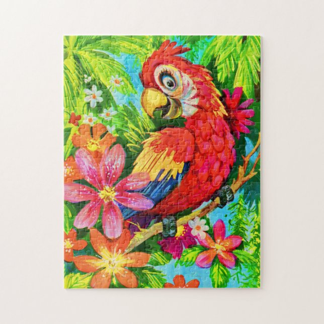 bright colourful parrot jigsaw puzzle (Vertical)