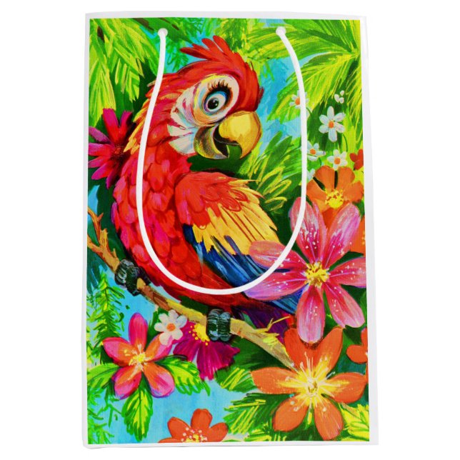 bright colourful parrot medium gift bag (Front)