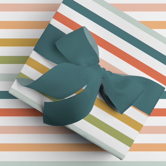Bright Colourful Pattern Wrapping Paper (Large colorful stripes gift wrapping paper.)