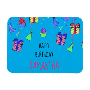 Bright & Colourful – Personalised Happy Birthday Magnet