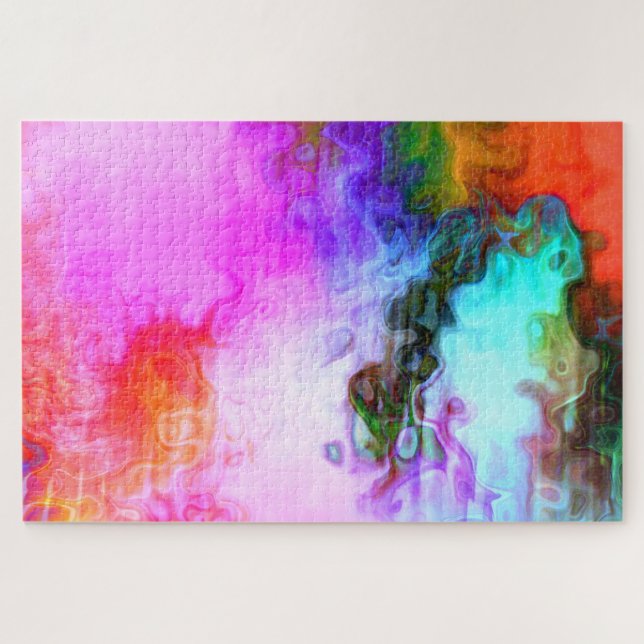 Bright Colourful Pink Abstract Art Jigsaw Puzzle (Horizontal)