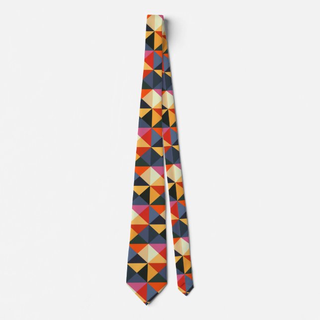 Bright Colourful Pixel Abstract Art Tie (Front)