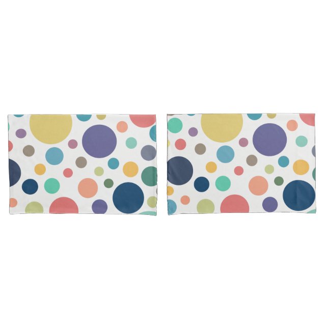 Bright Colourful Polka Dots Pillowcase (Front-Set)