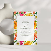Bright Colourful Poppies Floral Bloom Bridal Showe