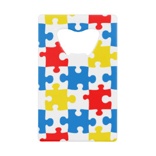 Bright Colourful Puzzle Piece Pattern